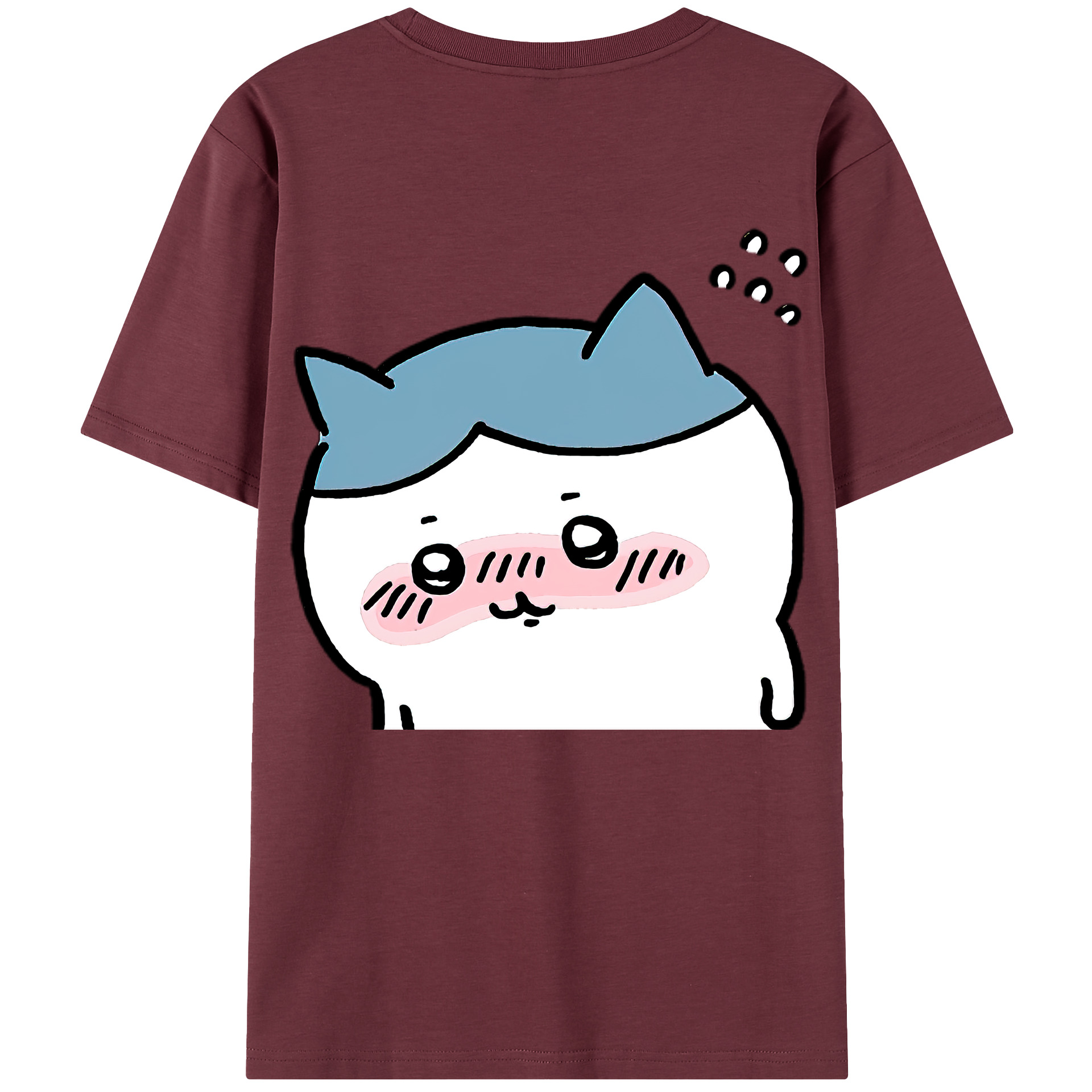 （画像用） ちいかわ ハチワレ Chii-kawa hachiware 綿100％半袖Tシャツ（背面プリント）
